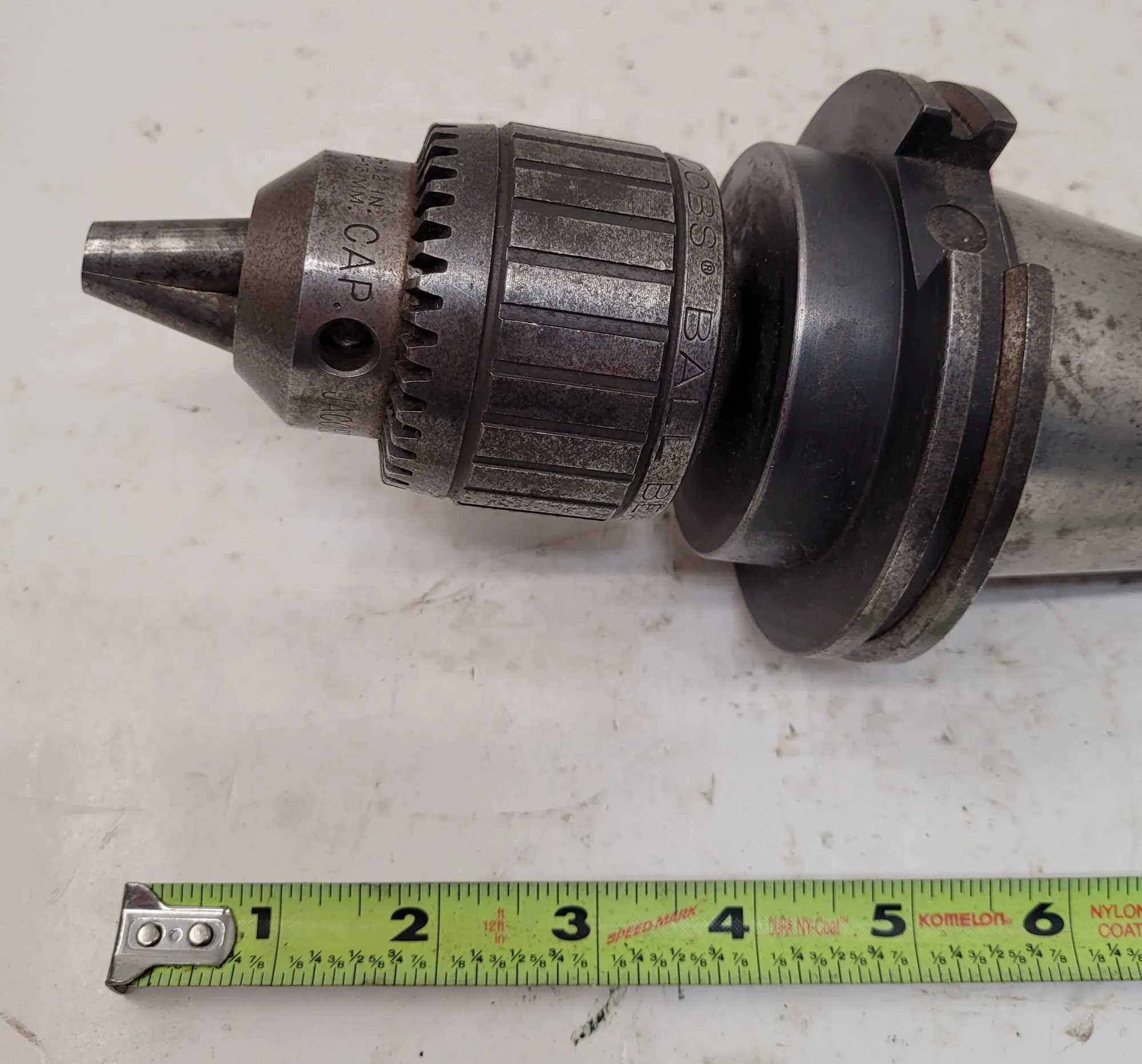 JACOBS 14N BALL BEARING CHUCK 3JT WITH CAT 50 HOLDER, 0-1/2IN CAP - MACHINING TOOLING & PARTS