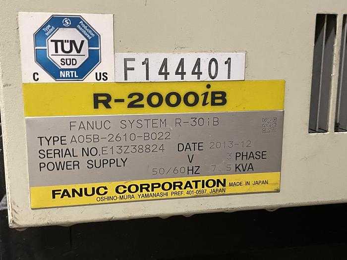 2013 FANUC R-2000IB/165F ARTICULATED ROBOT, 165KG PAYLOAD, 2655MM REACH, R-30IB CONTROLLER - ARTICULATED ROBOTS