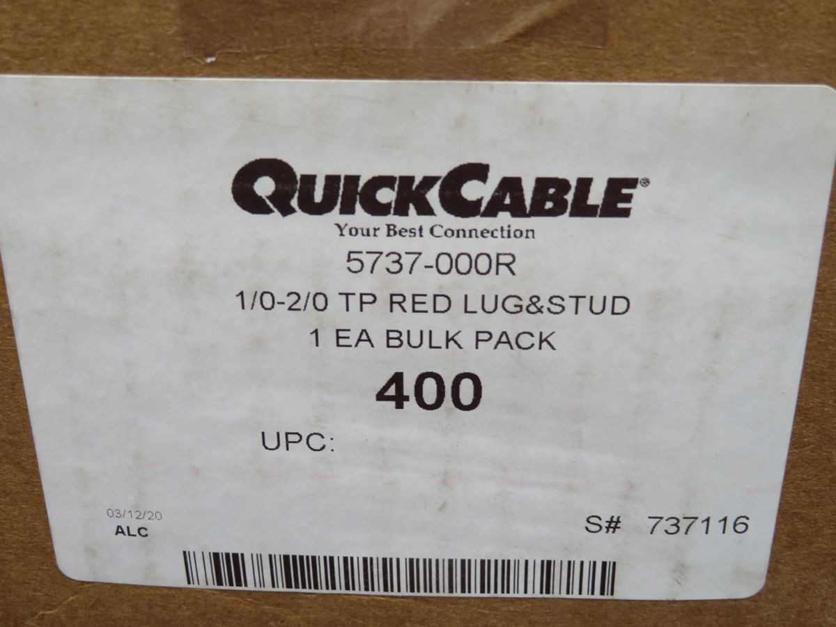 LOT OF 1000 QUICK CABLE 5737-000R 1/0-2/0 TP RED LUG&STUD TERMINAL PROTECTOR - TERMINAL BLOCKS