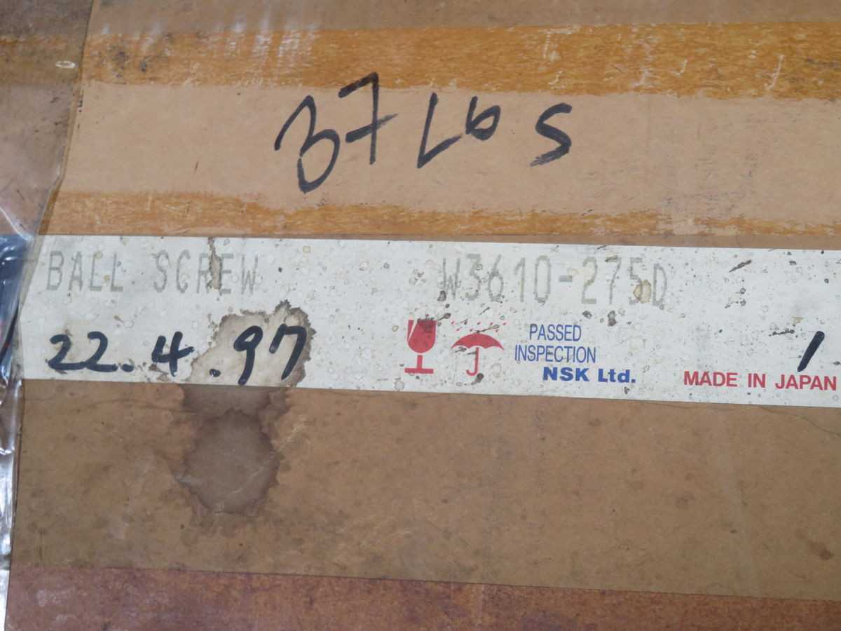 NSK W3610-275D PRECISION GROUND BALL SCREW ASSEMBLY, 36 MM SHAFT DIA, 10 MM LEAD - BALL SCREW