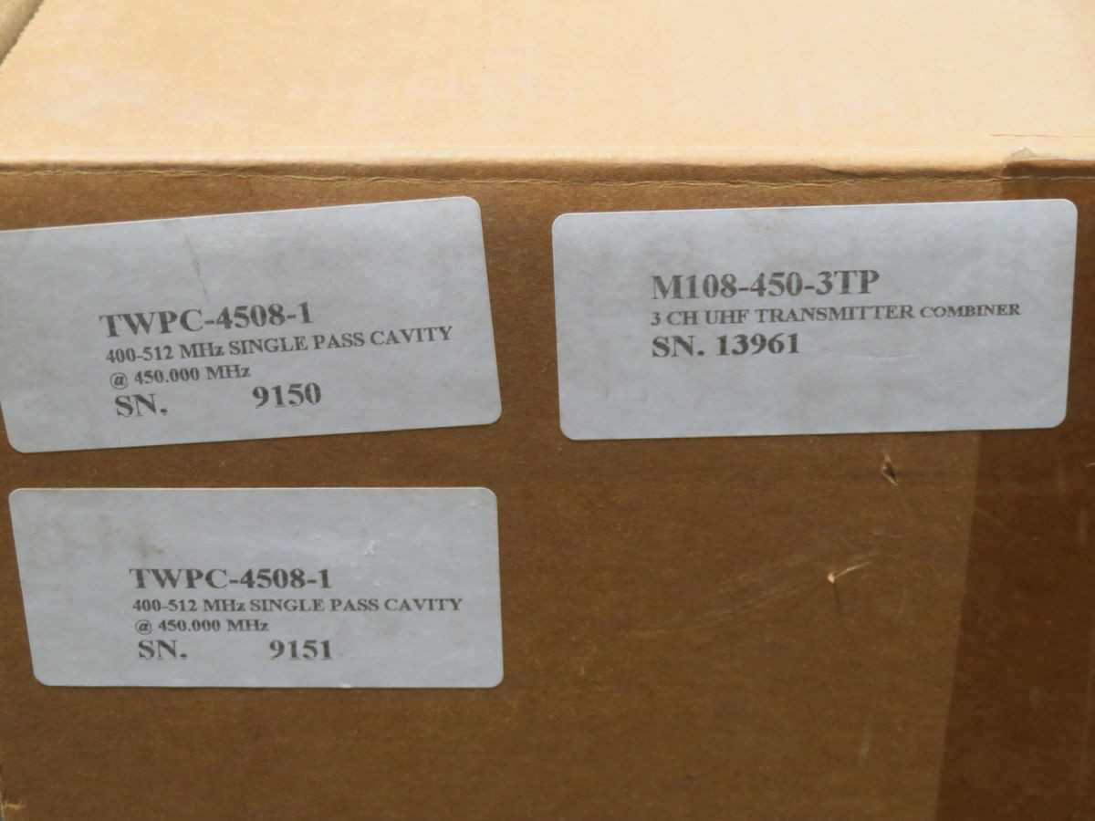 TELEWAVE TWPC-4508-1 T-4560 M108-450-ETP BANDPASS CAVITY COMBINER AND ISOLATOR T261791 - INDUSTRIAL PARTS