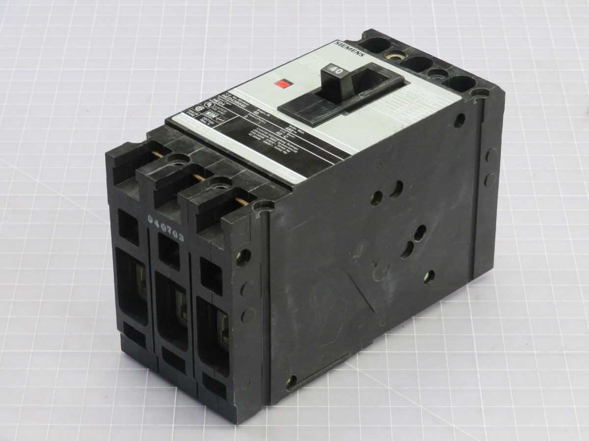 Siemens Hed43b040 Circuit Breaker, 3-Pole, 40A Current, 480 Vac Voltage, 35 Ka Interrupting - CIRCUIT BREAKERS