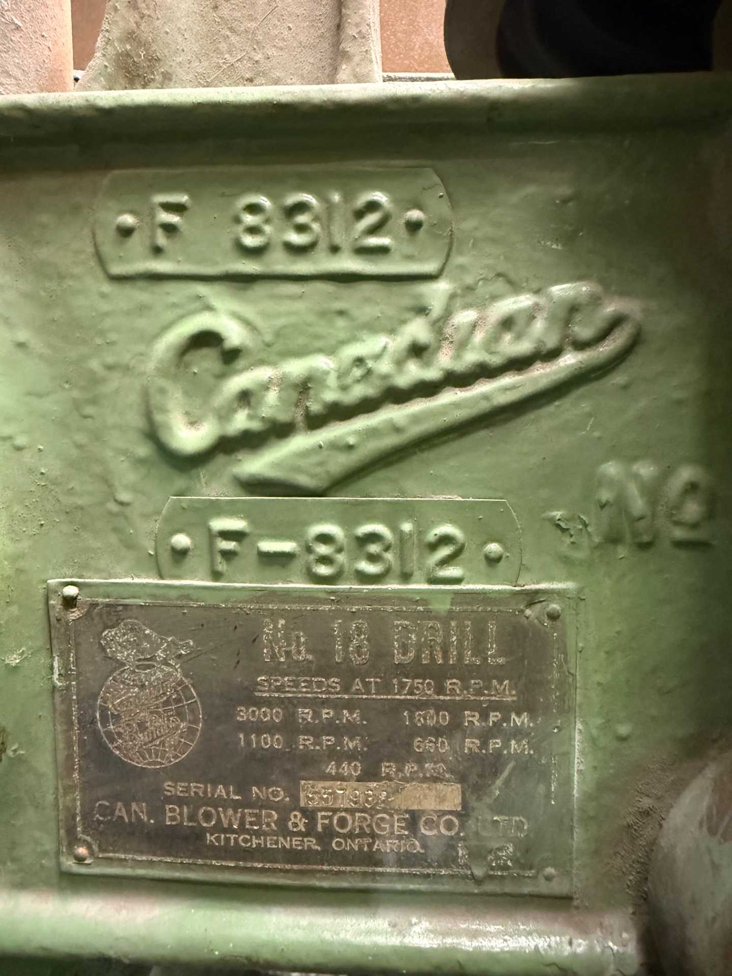 Canadian Blower & Forge CO. No. 18 Drill Press - UPRIGHT DRILL PRESSES