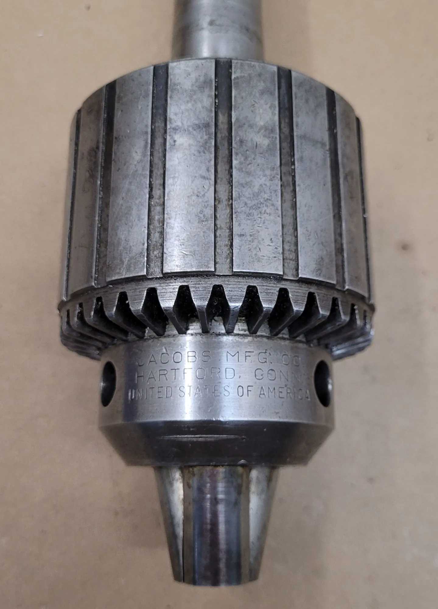 JACOBS 20N BALL BEARING CHUCK W/ KEY, 3/8"-1" CAPACITY, AO405 CHUCK ARBOR, #4 MT - MACHINING TOOLING & PARTS