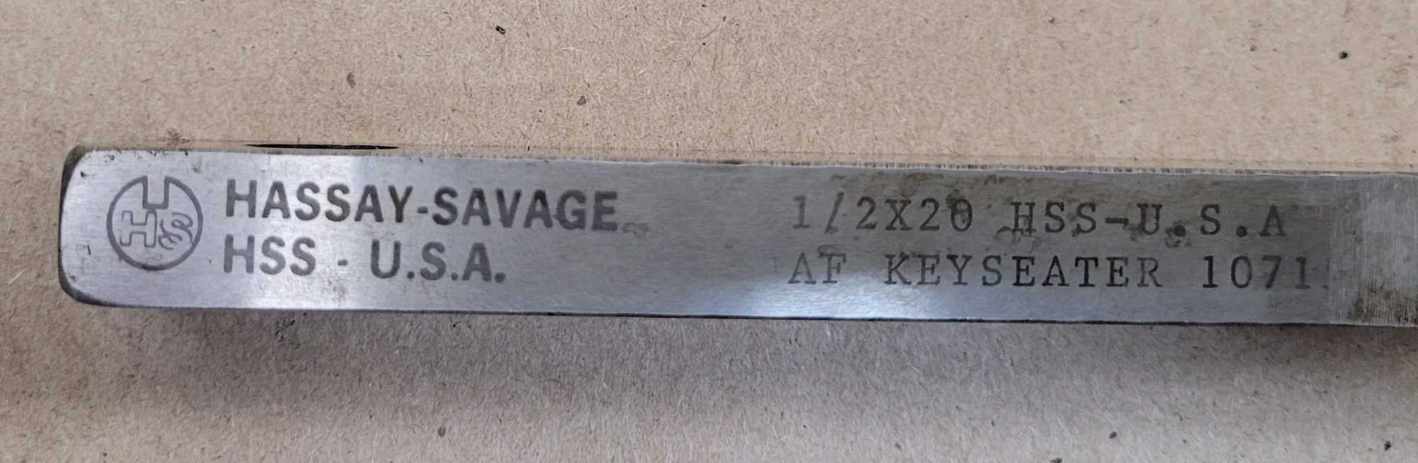HASSAY-SAVAGE 10715 KEYSEATER BROACH, HSS-USA AF, 1/2" W X 20" L - MACHINE TOOLING
